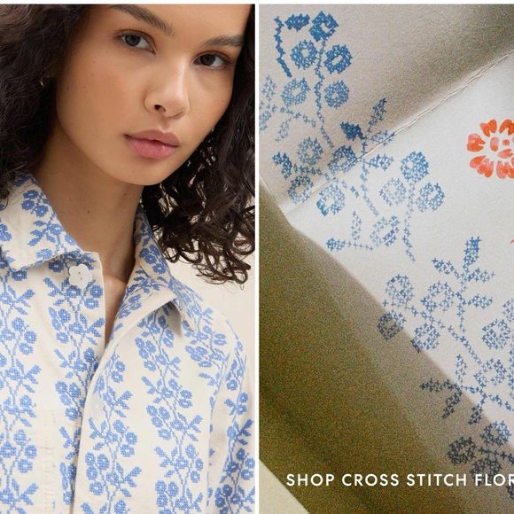 Loeffler Randall Kennedy Cream/Blue Print Floral Jacket - NWT size small - Picture 3 of 8